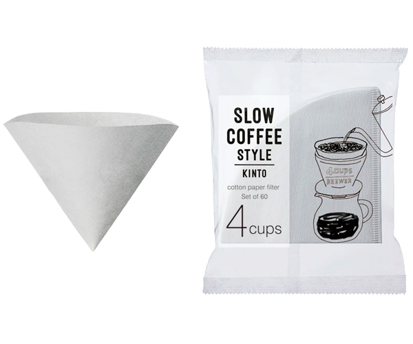 Паперові фільтри Kinto Slow Coffee Style білі на 4 чашки 60 шт - фото-1