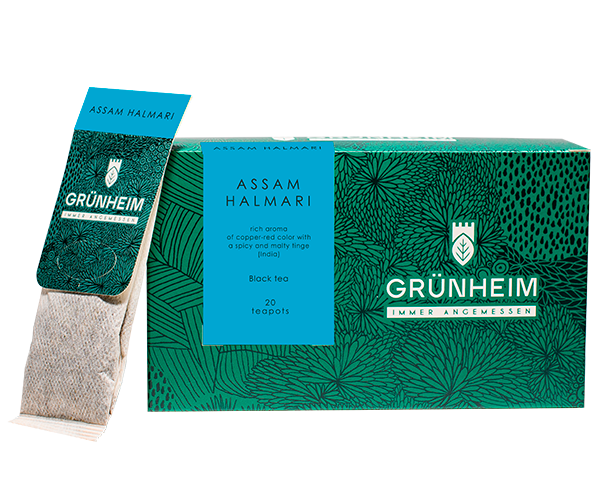 Чорний чай Grunheim Assam Halmari у пакетиках 20 шт - фото-1
