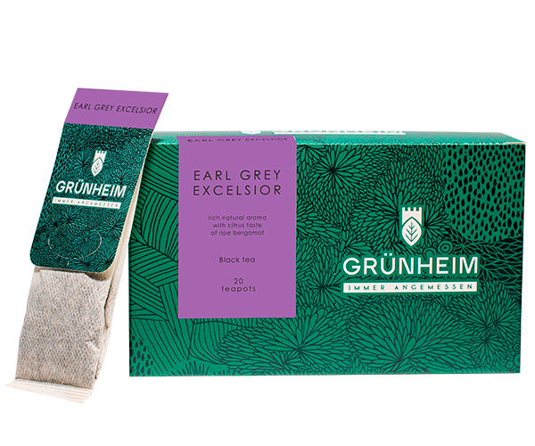 Чорний чай Grunheim Earl Grey Excelsior у пакетиках 20 шт - фото-1