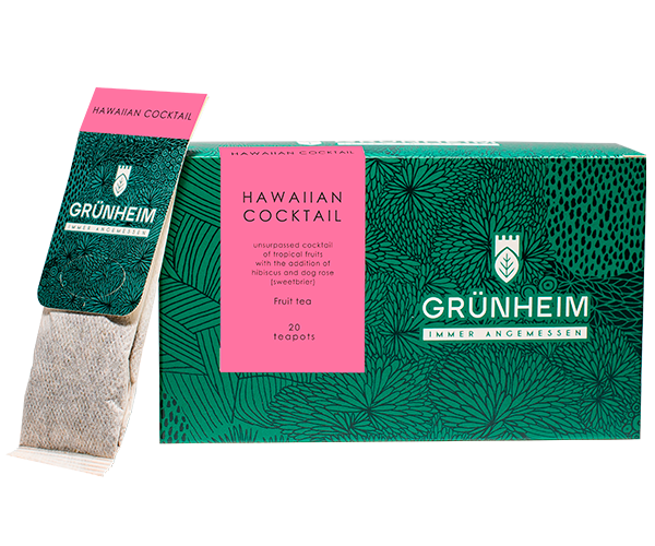 Фруктовий чай Grunheim Hawaiian Cocktail у пакетиках 20 шт - фото-1