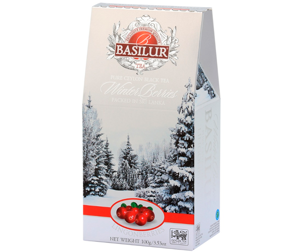 Черный чай Basilur Зимние ягоды Брусника картон 100 г - фото-2