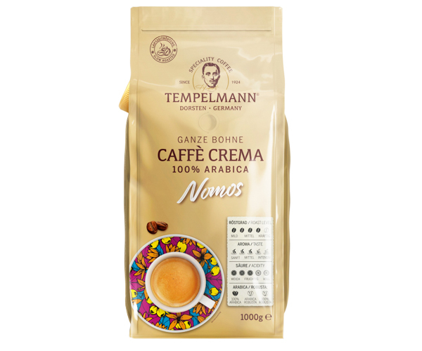 Кава Tempelmann Nomos Caffe Crema у зернах 1 кг - фото-1