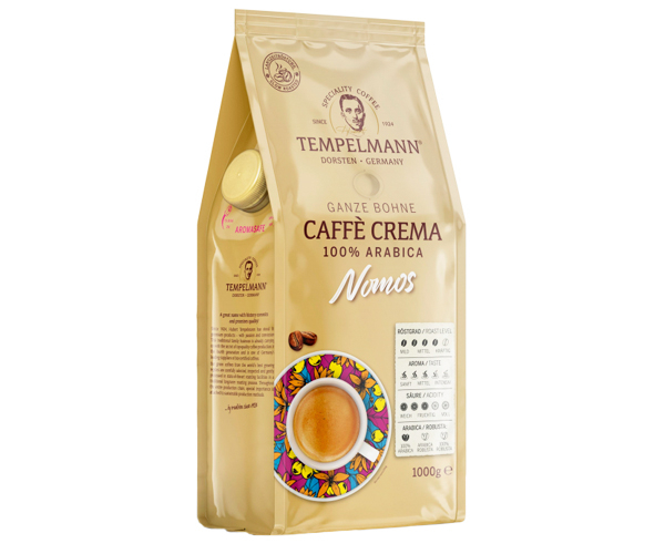 Кава Tempelmann Nomos Caffe Crema у зернах 1 кг - фото-2