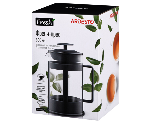 Френч-пресс Ardesto Fresh черный AR1008BLF 800 мл - фото-3