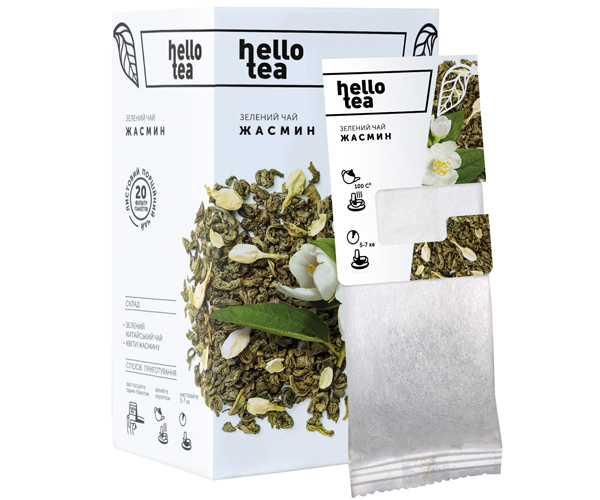 Зелений чай Hello Tea Жасмин фільтр-пак 20 шт - фото-1