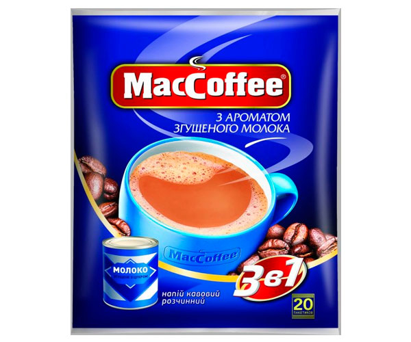 Кава MacCoffee 3 в 1 Молоко згущене 20 шт - фото-1