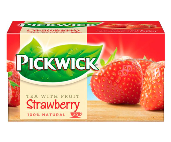 Чорний чай Pickwick Strawberry у пакетиках 20 шт - фото-1