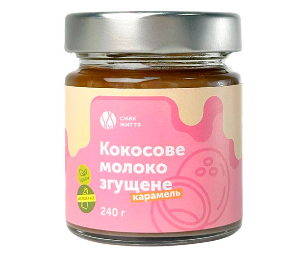 Сгущенное молоко Смак Життя Кокосовое с карамелью 240 г