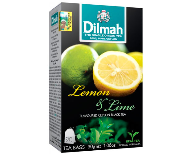 Черный чай Dilmah Lemon & Lime в пакетиках 20 шт