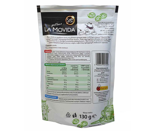 Капучино Cafe d`Or La Movida Cappuccino ореховый 130 г фото