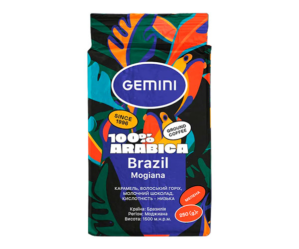 Кава Gemini Brazil Mogiana мелена 250 г - фото-1