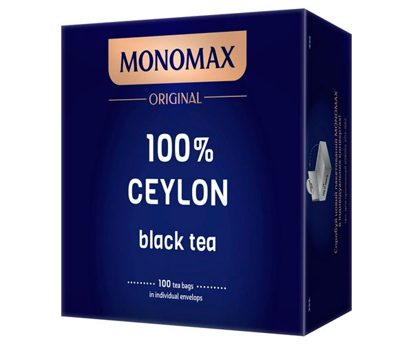 Чорний чай Мономах 100% Ceylon у пакетиках 100 шт - фото-1