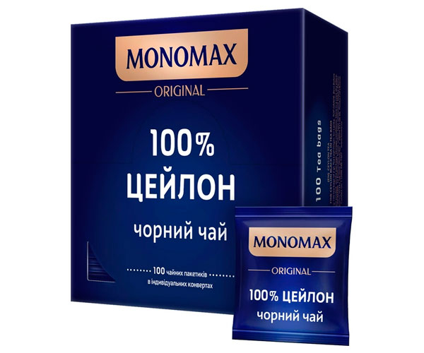 Чорний чай Мономах 100% Ceylon у пакетиках 100 шт - фото-2