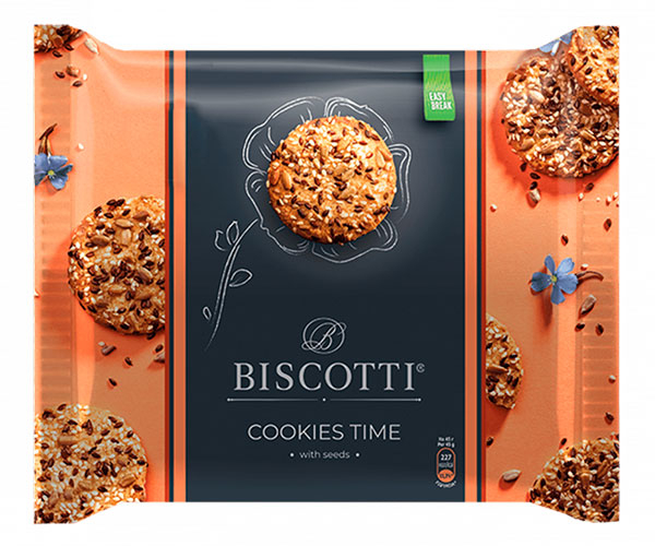 Печенье Biscotti Cookies Time с семечками 150 г