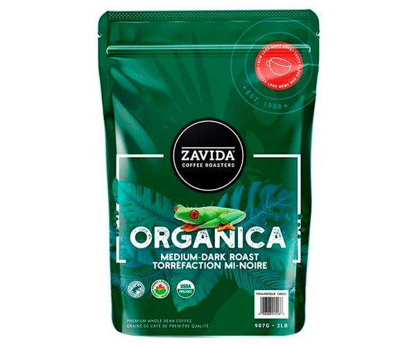 Кофе Zavida Organica 100% в зернах 907 г