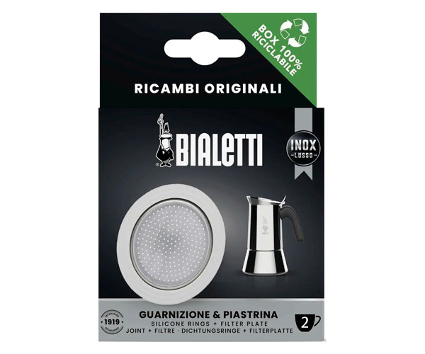 1 уплотнитель + сито для кофеварок из нерж. стали Bialetti на 2 порции