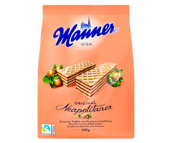 Вафли Manner Neapolitaner с ореховым кремом 400 г