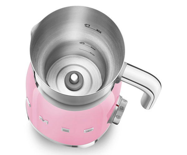 Вспениватель молока SMEG MFF11PKEU розовый особенности