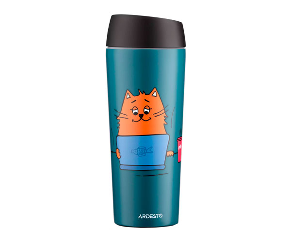 Термокружка Ardesto Coffee Time Red Cat AR2645CG зеленая 450 мл