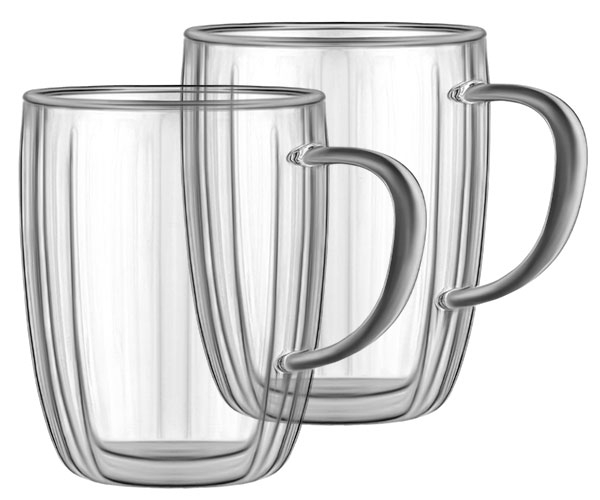 Набор чашек с ручками и двойными стенками Ardesto AR2645BHN 2 шт 450 мл