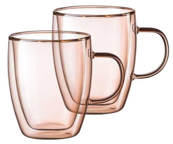 Набор чашек с ручками и двойными стенками Ardesto Golden Moon AR2627BGR 2 шт 270 мл