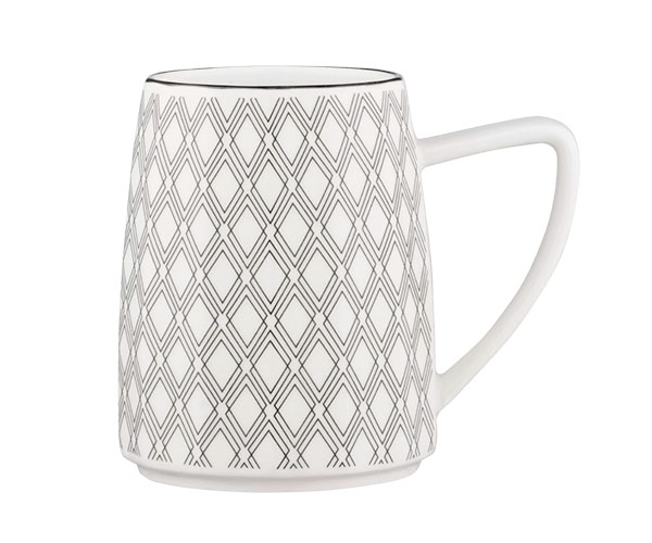 Чашка Ardesto Lamberto бело-серая AR3049 360 мл