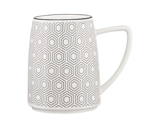 Чашка Ardesto Lamberto бело-серая AR3051 360 мл