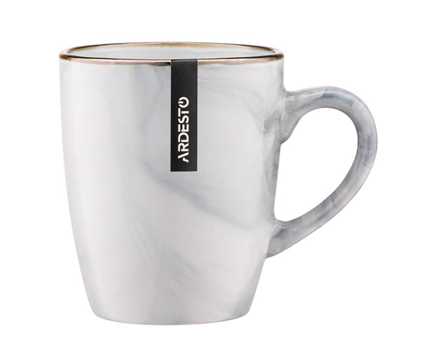 Чашка Ardesto Marmo белая 390 мл