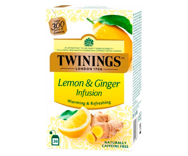 Фруктовый чай Twinings Lemon and Ginger в пакетиках 20х1,5 г