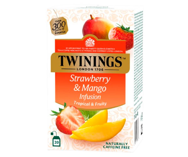 Фруктовый чай Twinings Strawberry and Mango в пакетиках 20х2 г