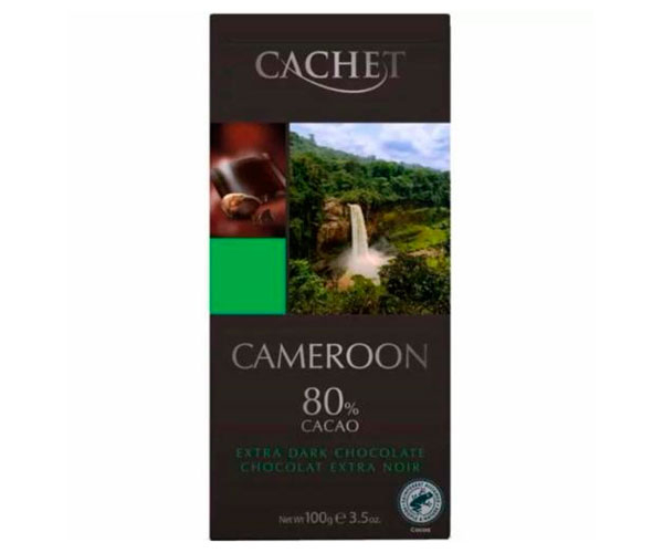 Экстра черный шоколад Cachet 80% Cameroon 100 г