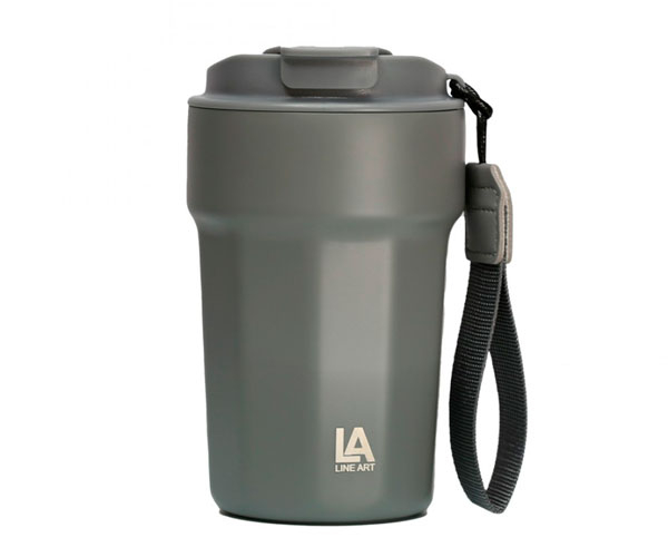 Термокружка Line Art Comfy вакуумная серая 380 мл