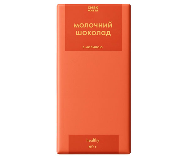 Молочный шоколад Смак Життя с малиной 60 г