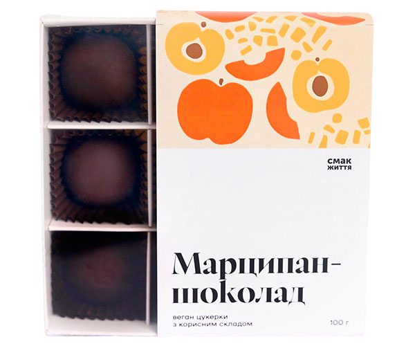 Конфеты Смак Життя марципан-шоколад 9 шт