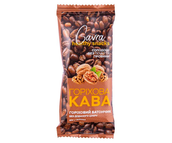 Батончик Gavra Ореховый кофе 40 г