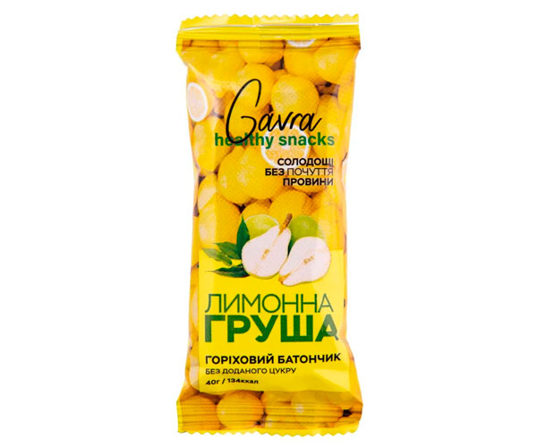 Батончик Gavra Лимонная груша 40 г