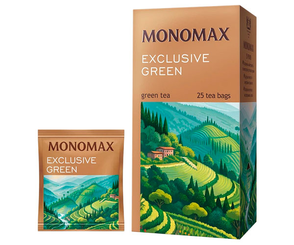 Зеленый чай Мономах Exclusive Green Tea в конвертиках 25х1,5 г