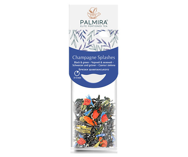 Купаж черного и зеленого чая Palmira Брызги шампанского в пакетиках 10х2,4 г
