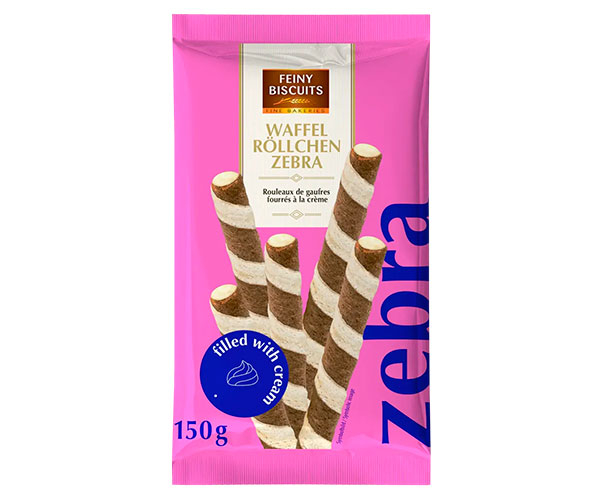Вафельные трубочки Feiny Biscuits Zebra 150 г