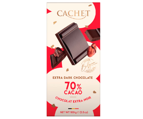 Экстра черный шоколад Cachet 70% 100 г