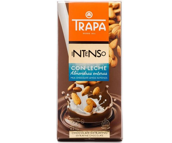 Молочний шоколад Trapa Intenso із цільним мигдалем 175 г - фото-1