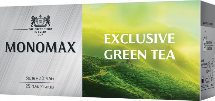 Зелений чай Мономах Exclusive Green Tea у пакетиках 25 шт - фото-2