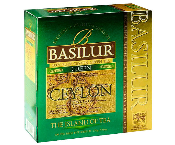 Зелений чай Basilur Чайний острів Зелений у пакетиках 100 шт - фото-1