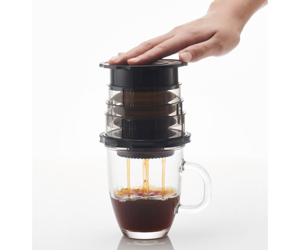 Кофеварка ручная Cafflano Kompact черная (P100-BK EU) - фото-3