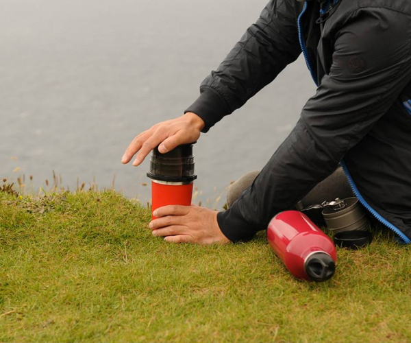 Кофеварка ручная Cafflano Kompact красная (P100-RD EU) - фото-4