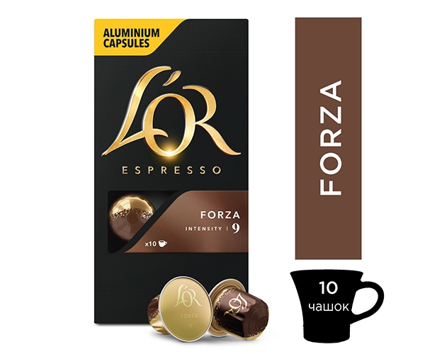 Кава в капсулах L'OR Espresso Forza Nespresso - 10 шт - фото-2