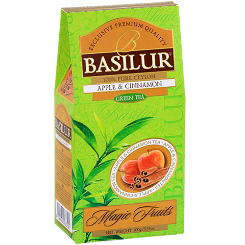 Зеленый чай Basilur Корица с Яблоком картон 100 г - фото-1