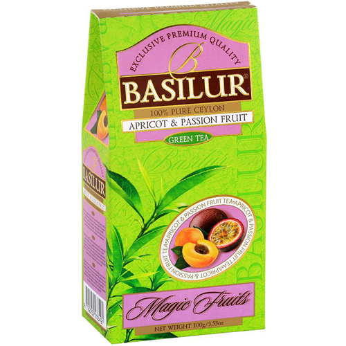 Зелений чай Basilur Абрикос та Маракуя картон 100 г - фото-1