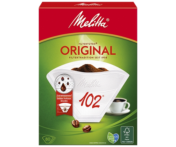 Фільтр-пакет для кави Melitta Aroma Zones 102 паперовий білий 80 шт - фото-1
