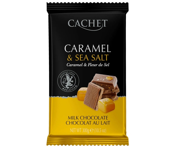 Молочний шоколад Cachet Карамель та Морська Сіль 300 г - фото-1